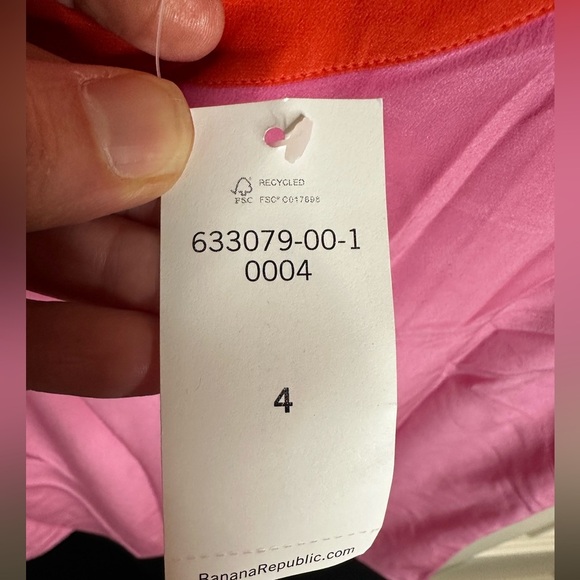 NWT Banana Republic Dress Orange, Pink‎ and Black Size 4 - Picture 5 of 7